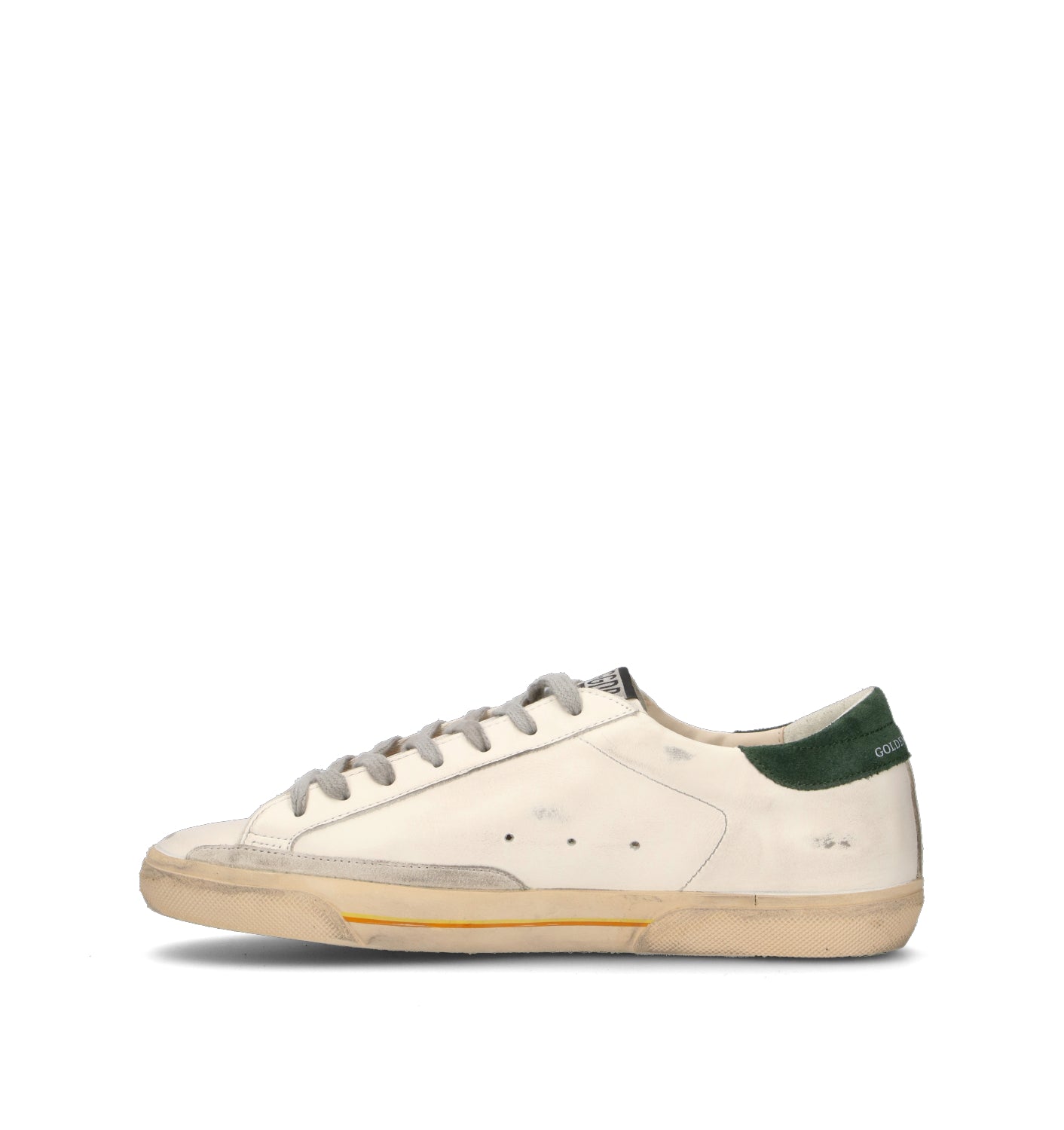 GOLDEN GOOSE SUPER-STAR CLASSIC WITH LIST Sneaker uomo bianca/verde in pelle