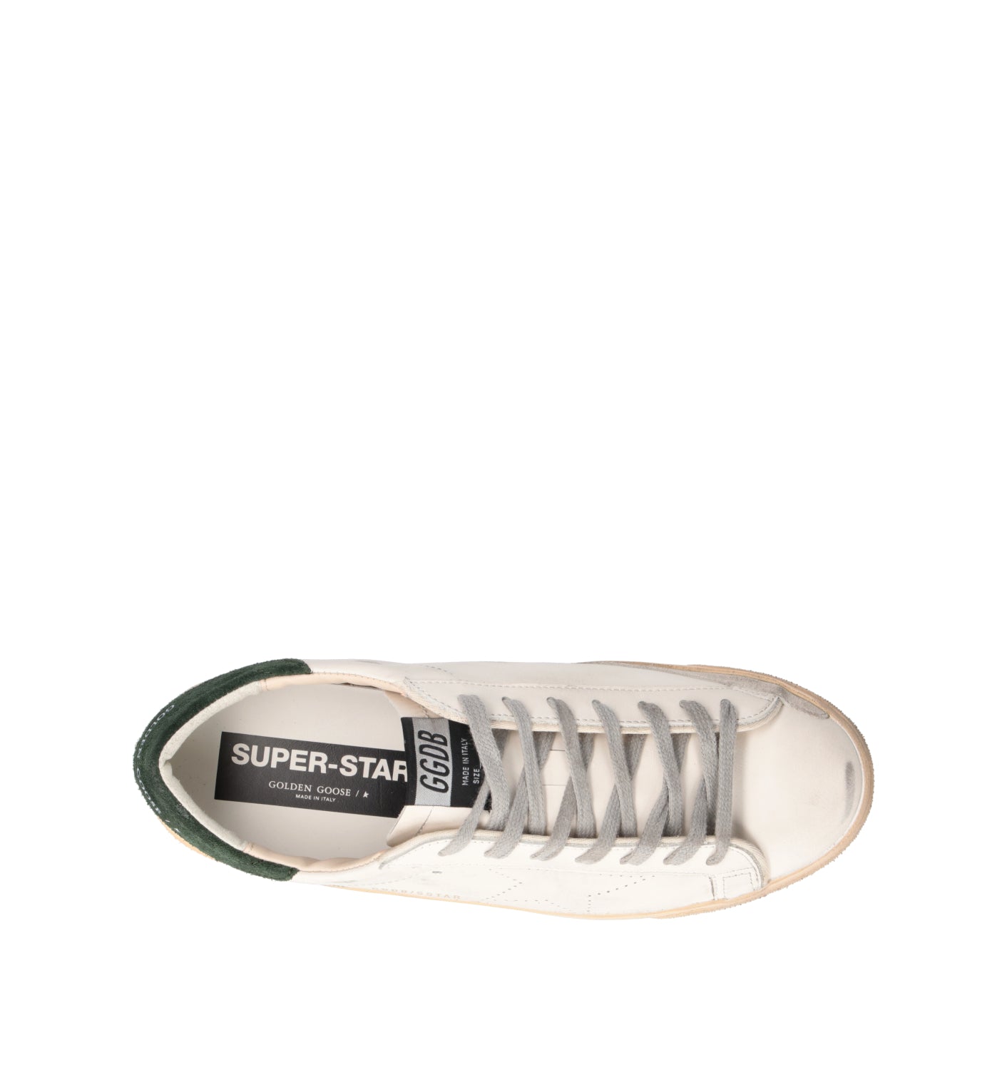 GOLDEN GOOSE SUPER-STAR CLASSIC WITH LIST Sneaker uomo bianca/verde in pelle