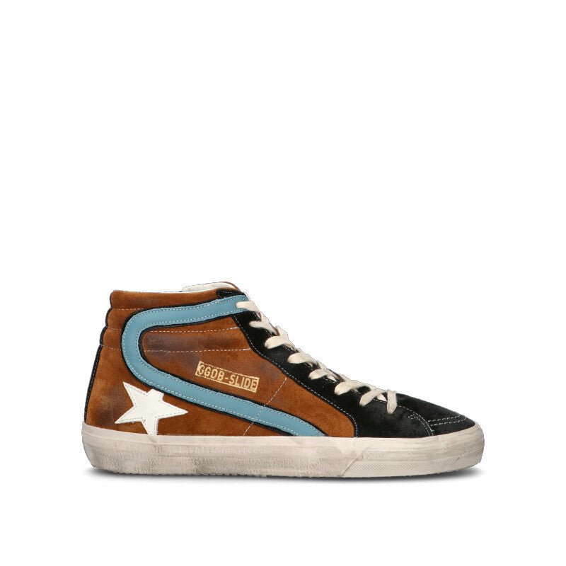GOLDEN GOOSE SLIDE CLASSIC Sneaker uomo marrone/nera in suede