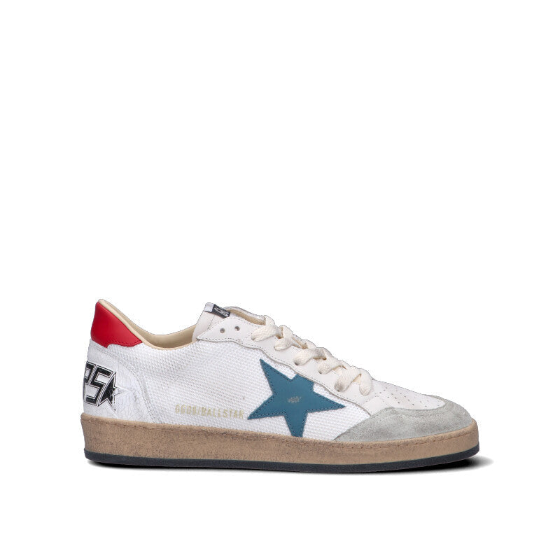 GOLDEN GOOSE - BALL STAR Sneaker uomo bianca in suede