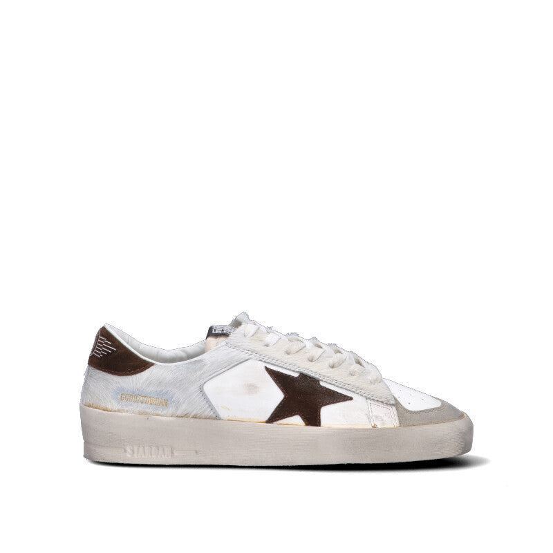 GOLDEN GOOSE STARDAN Sneaker uomo bianca/testa di moro