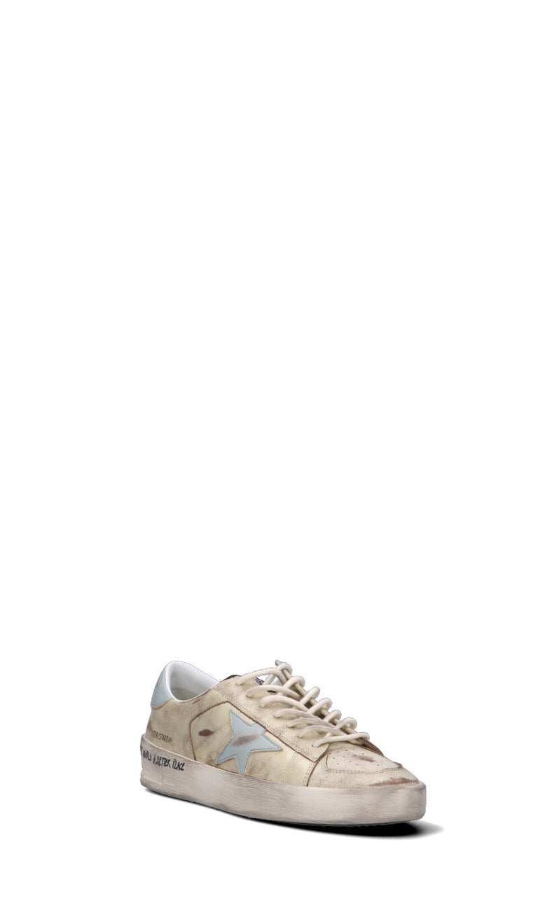 GOLDEN GOOSE STARDAN Sneaker uomo panna/azzurra in pelle