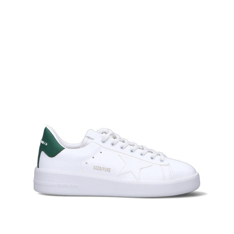 GOLDEN GOOSE PURE Sneaker uomo bianca/verde in pelle