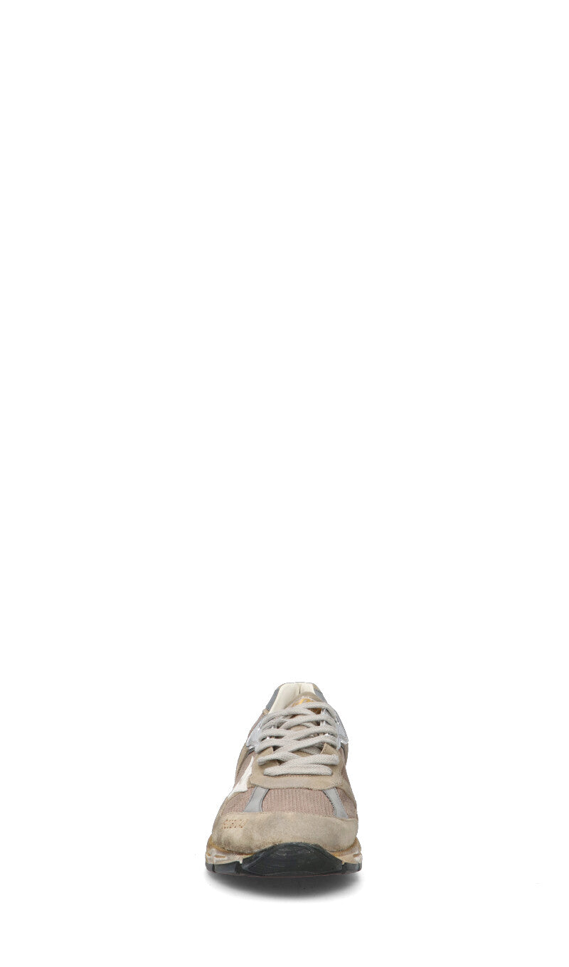 GOLDEN GOOSE Snekaer uomo beige in tessuto e pelle scamosciata