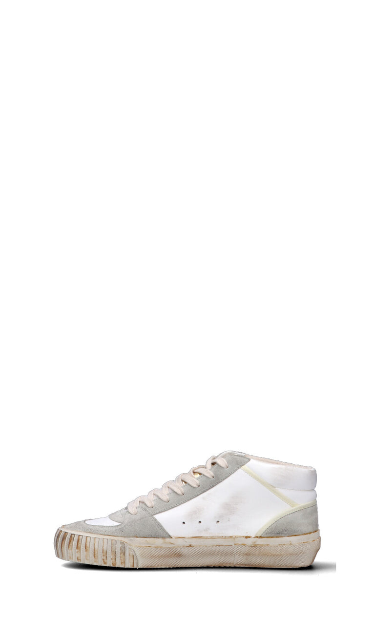 GOLDEN GOOSE MID-STAR Sneaker uomo bianca/grigia in pelle