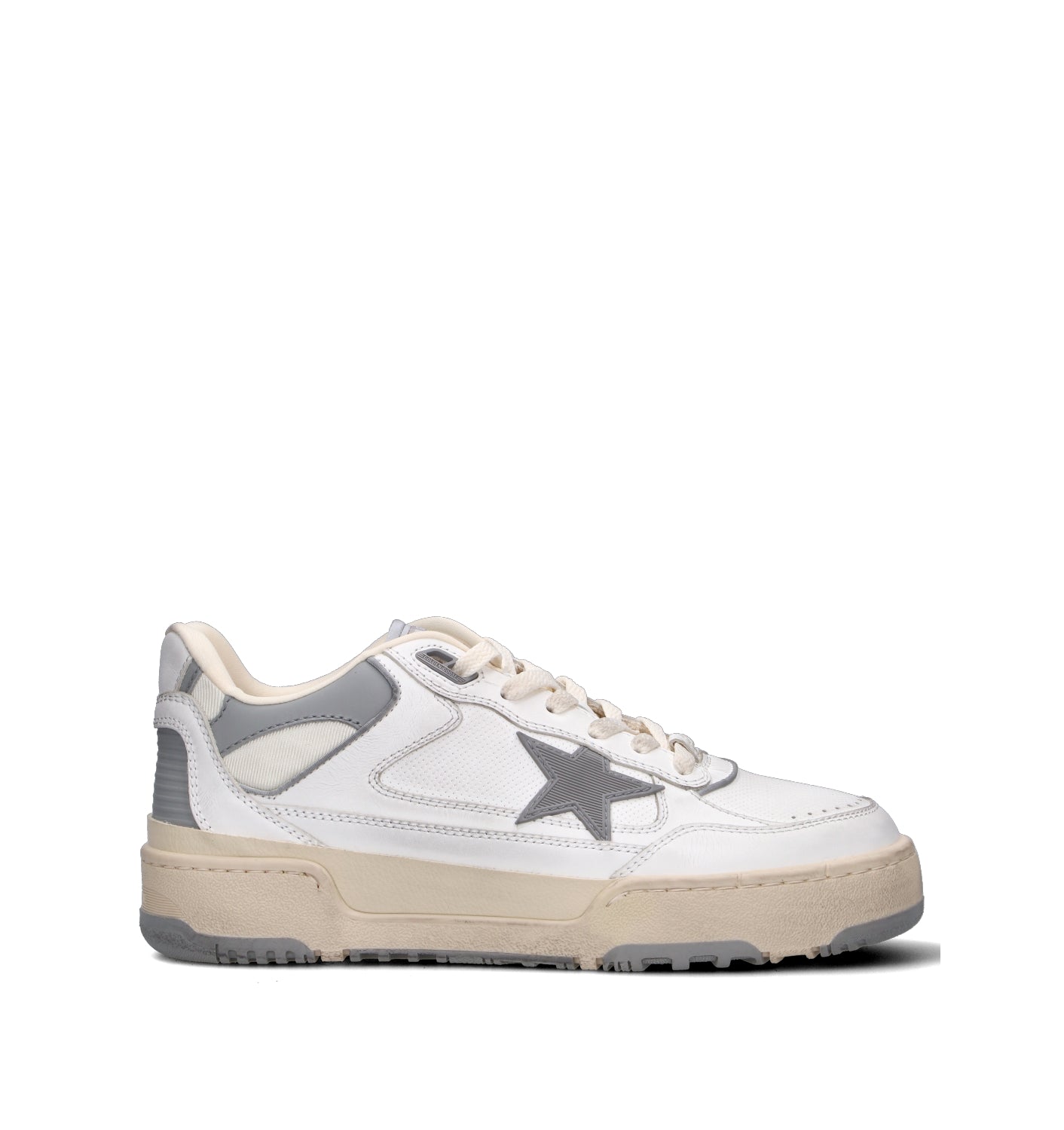 GOLDEN GOOSE FORTY-TWO Sneaker uomo bianca/grigia in pelle