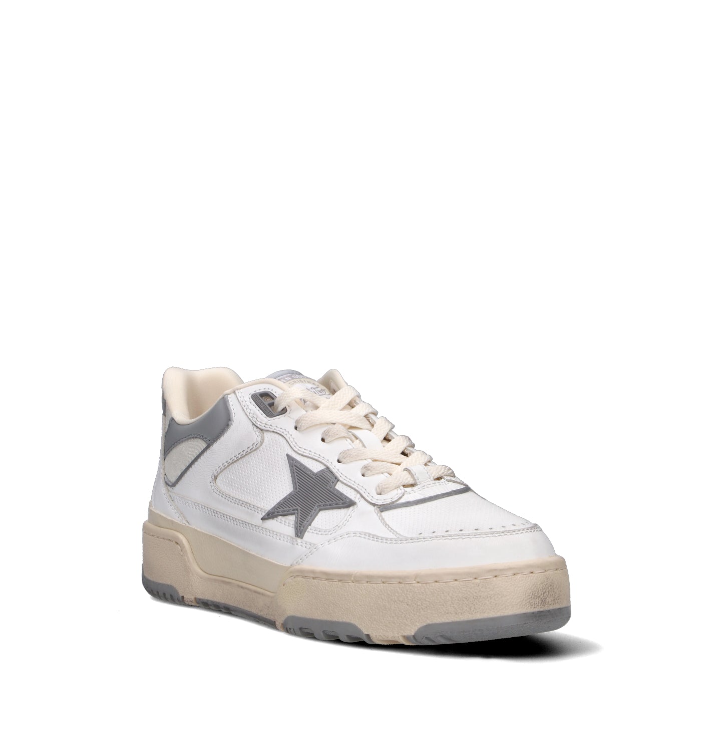 GOLDEN GOOSE FORTY-TWO Sneaker uomo bianca/grigia in pelle