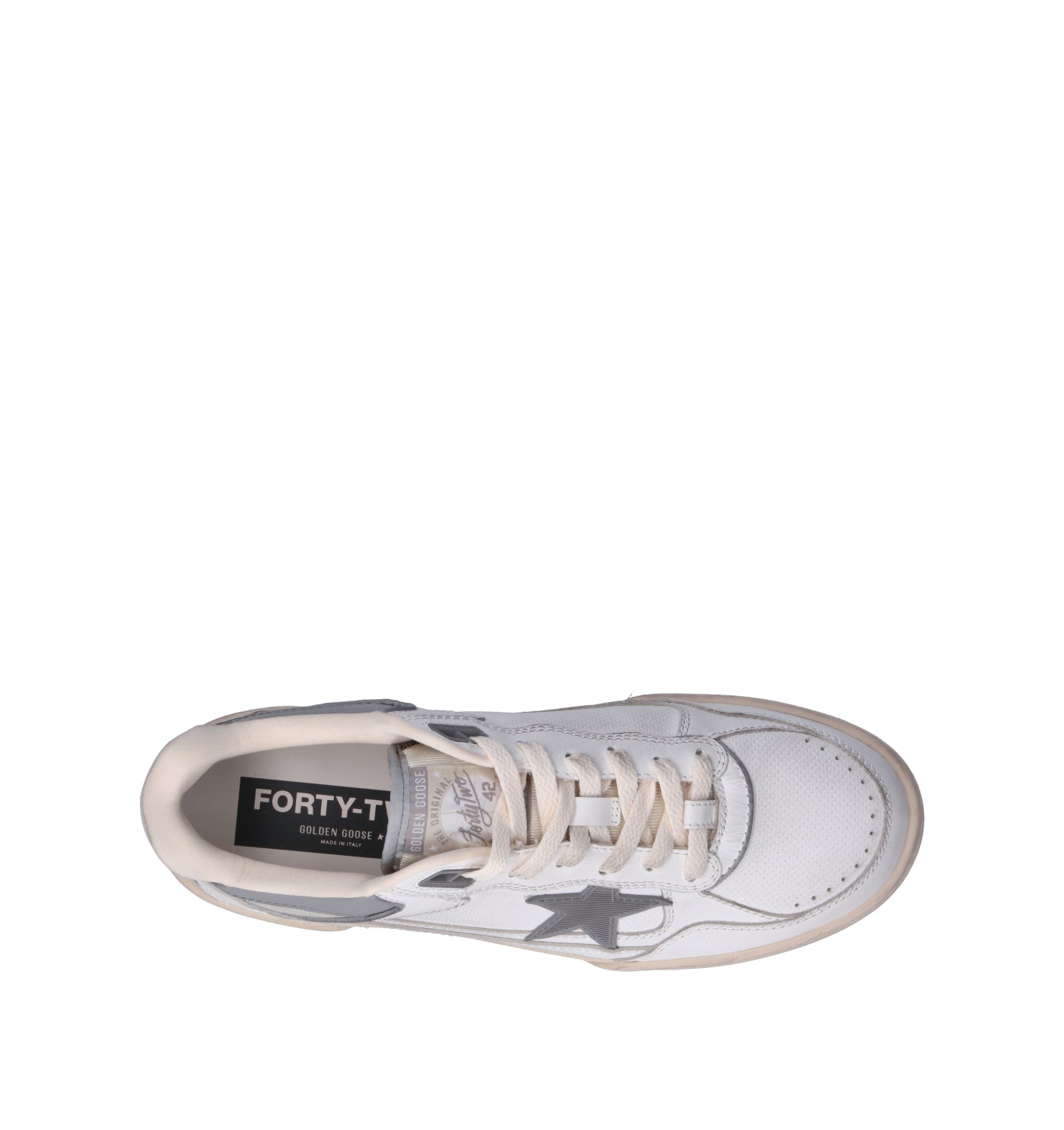GOLDEN GOOSE FORTY-TWO Sneaker uomo bianca/grigia in pelle