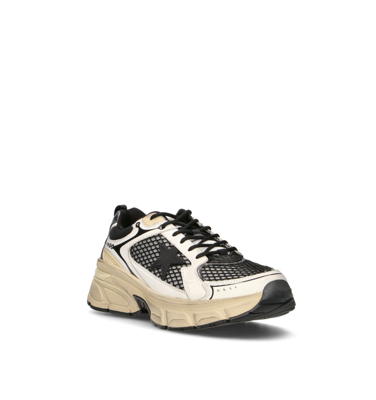 GOLDEN GOOSE LIGHTSTAR Sneaker uomo bianca/nera in pelle