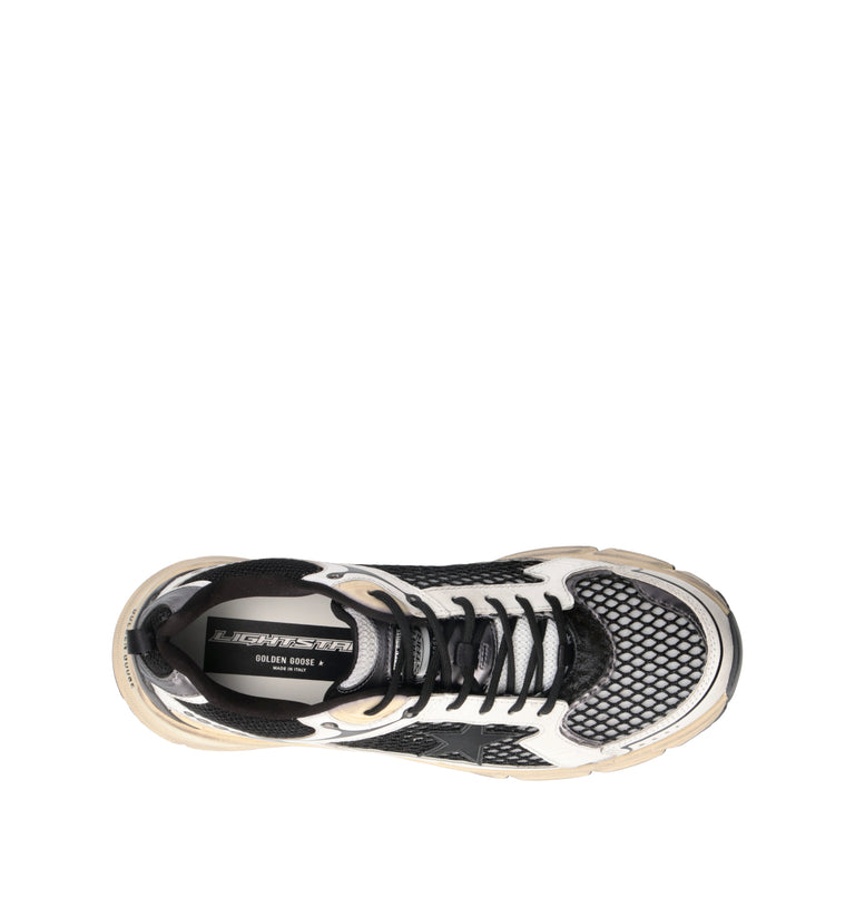 GOLDEN GOOSE LIGHTSTAR Sneaker uomo bianca/nera in pelle
