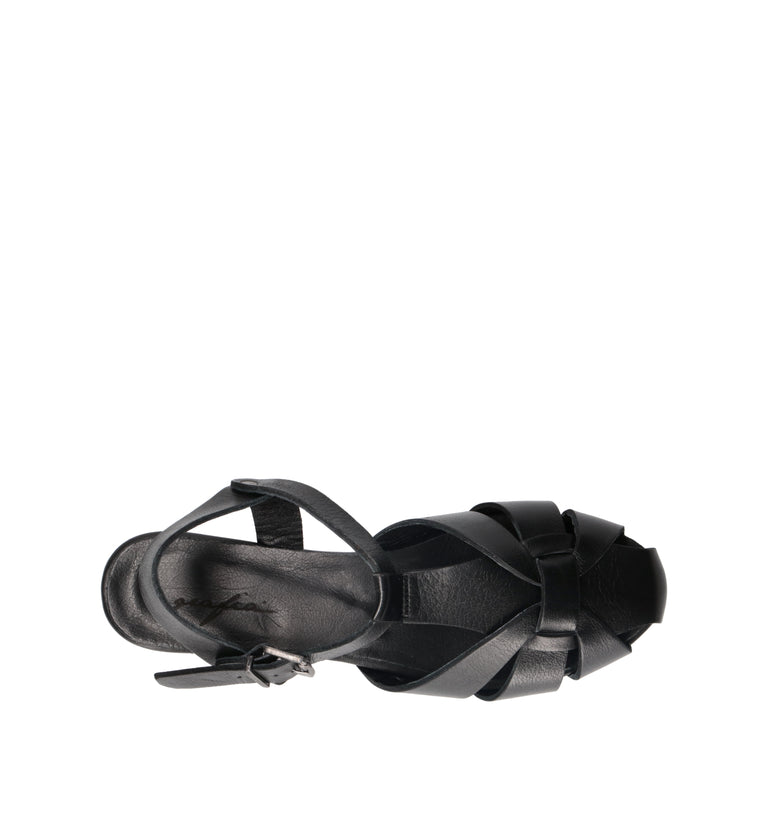 GRAFIA Sandalo donna nero in pelle