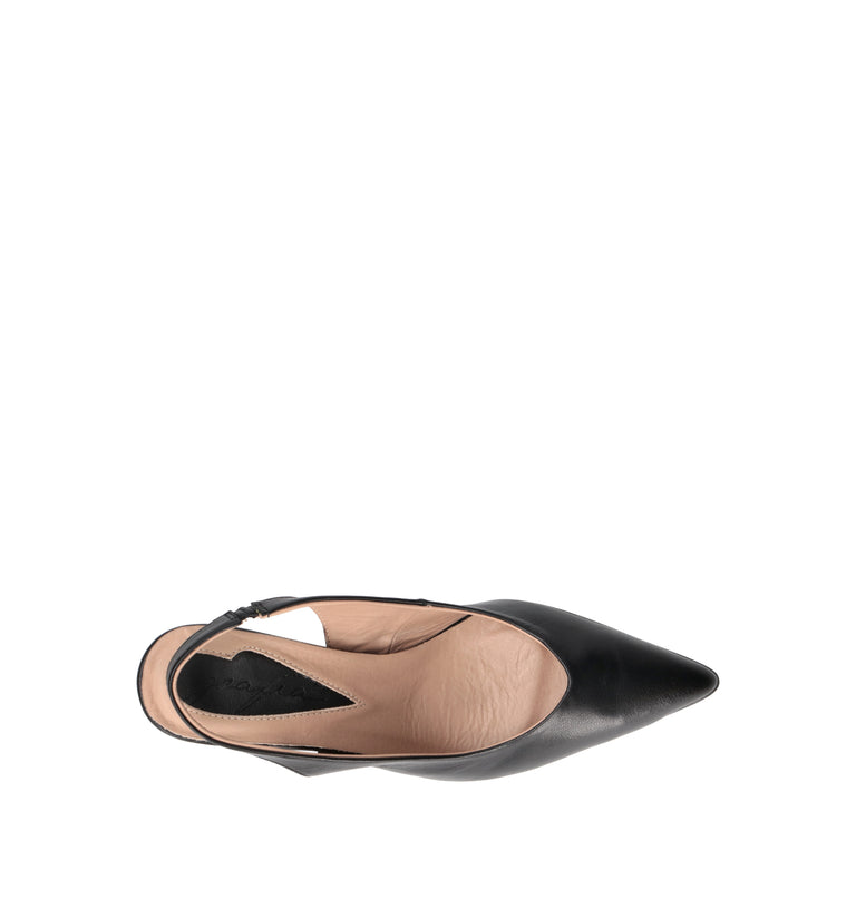 GRAFIA Slingback donna nera in pelle
