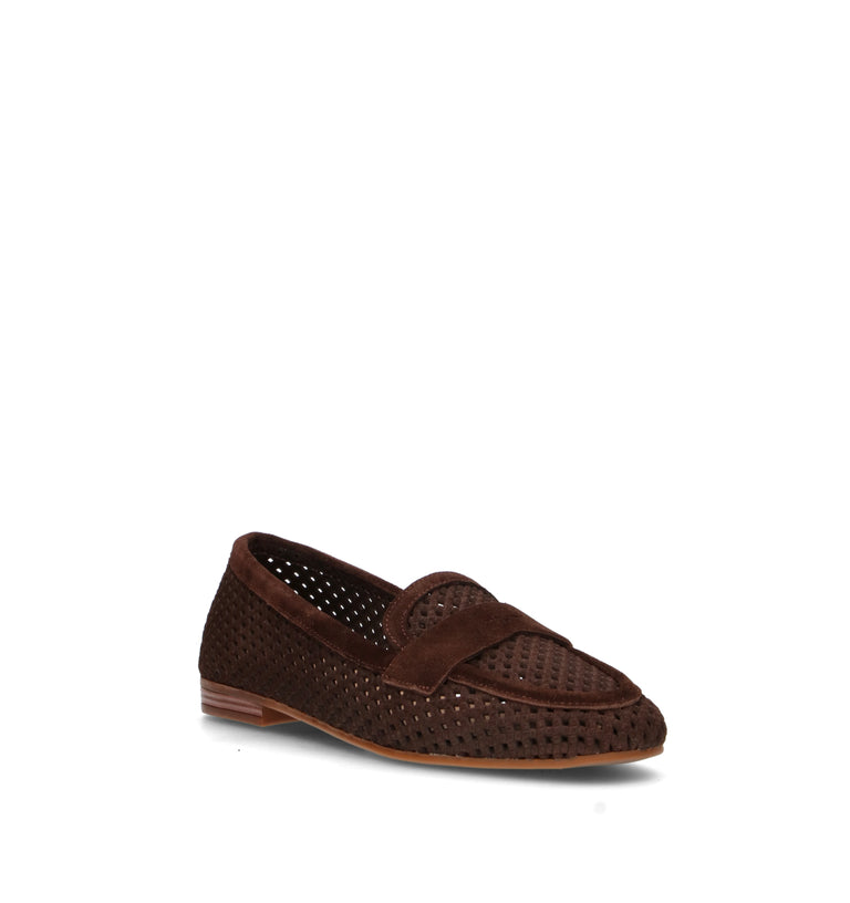 GRAFIA Mocassino donna marrone in suede