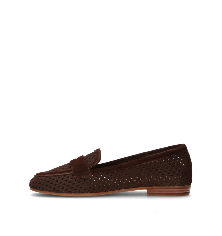GRAFIA Mocassino donna marrone in suede
