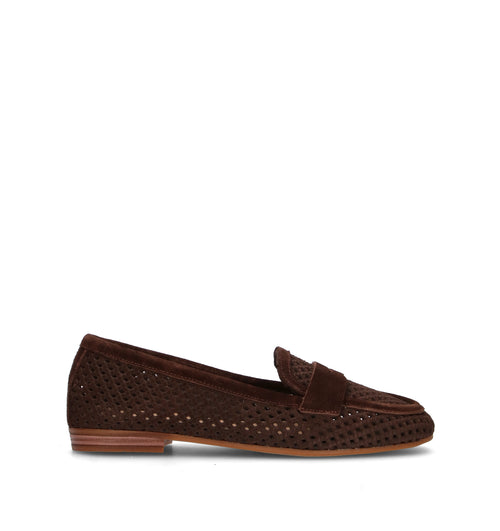 GRAFIA Mocassino donna marrone in suede