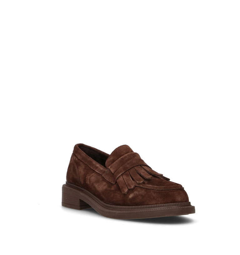 GRAFIA Mocassino donna marrone in suede