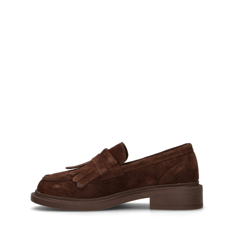 GRAFIA Mocassino donna marrone in suede
