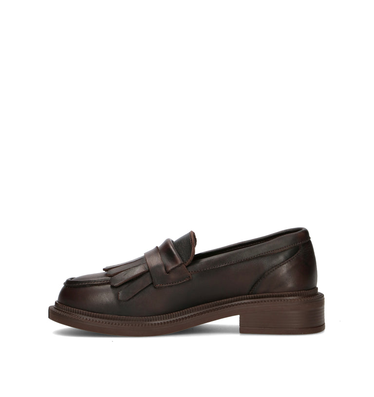 GRAFIA Mocassino donna marrone in pelle