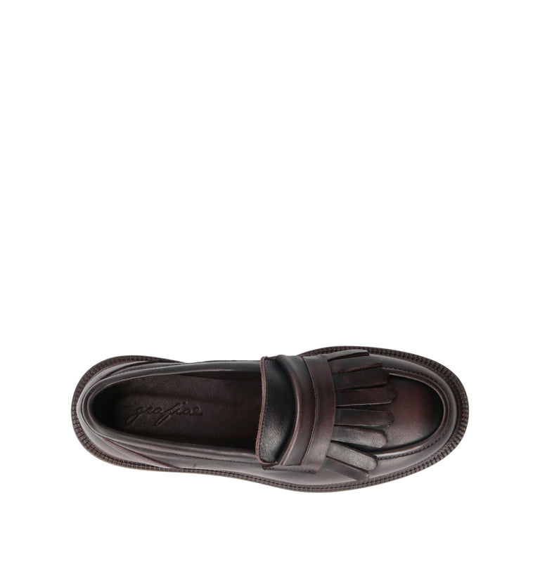 GRAFIA Mocassino donna marrone in pelle