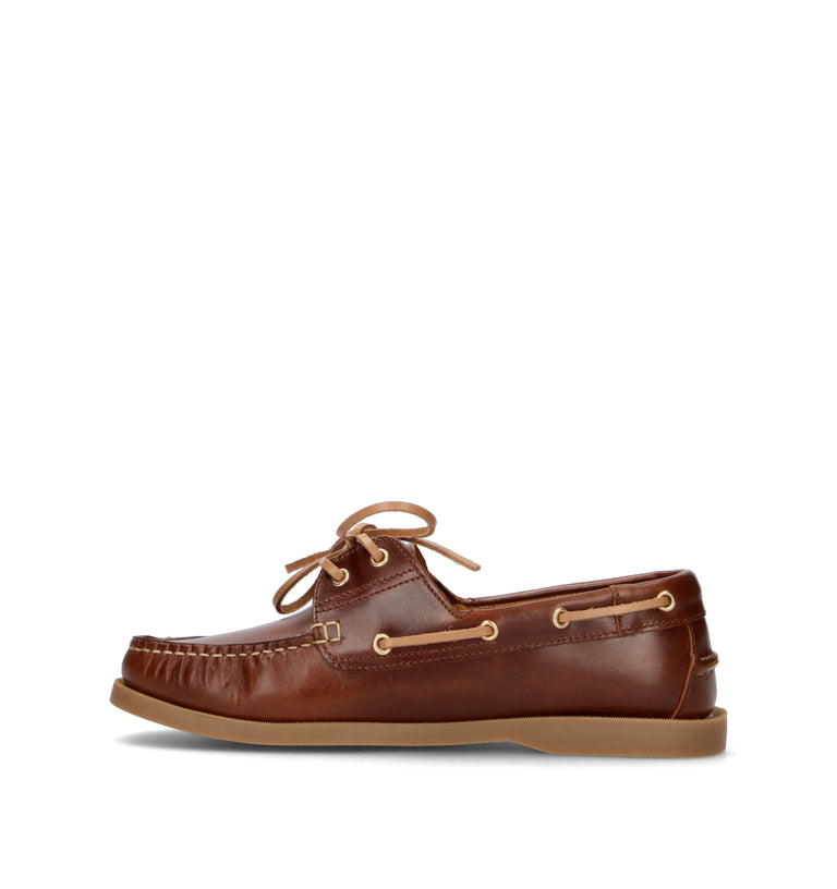GRAFIA Scarpa barca donna tabacco in pelle