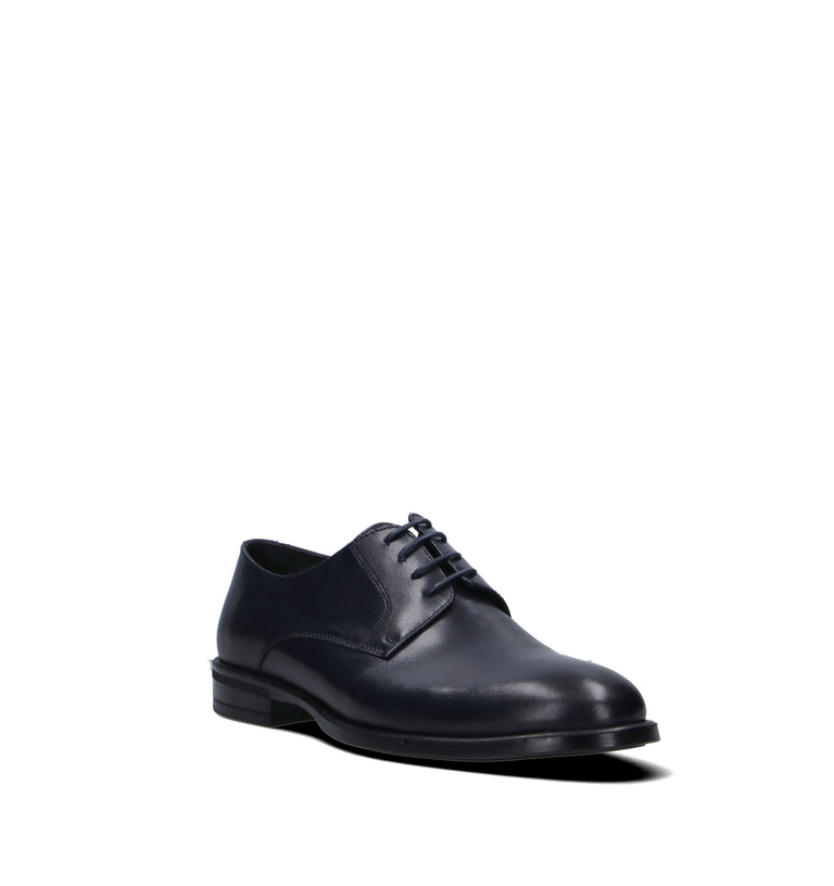 GRAFIA Stringata uomo blu in pelle