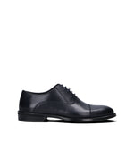 GRAFIA Stringata uomo blu in pelle
