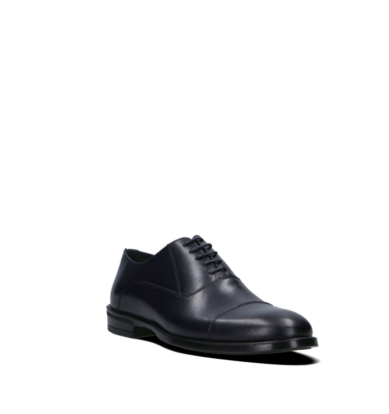 GRAFIA Stringata uomo blu in pelle
