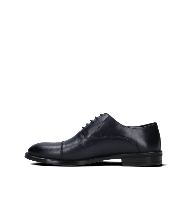 GRAFIA Stringata uomo blu in pelle