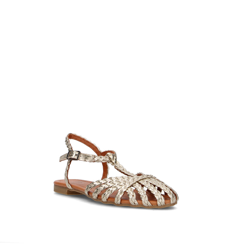 GRAFIA Sandalo donna oro in pelle