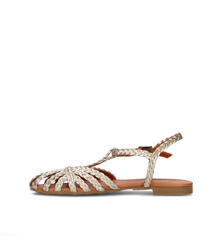 GRAFIA Sandalo donna oro in pelle