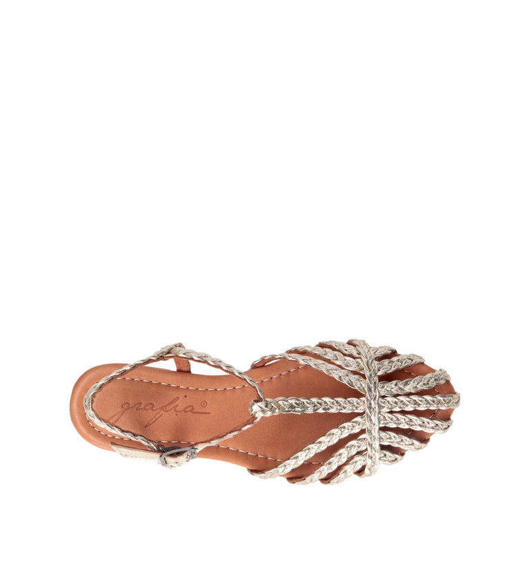 GRAFIA Sandalo donna oro in pelle