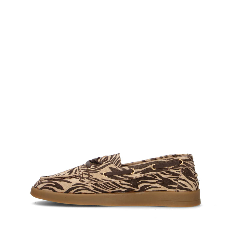 GRAFIA Scarpa barca donna bianca/marrone in suede