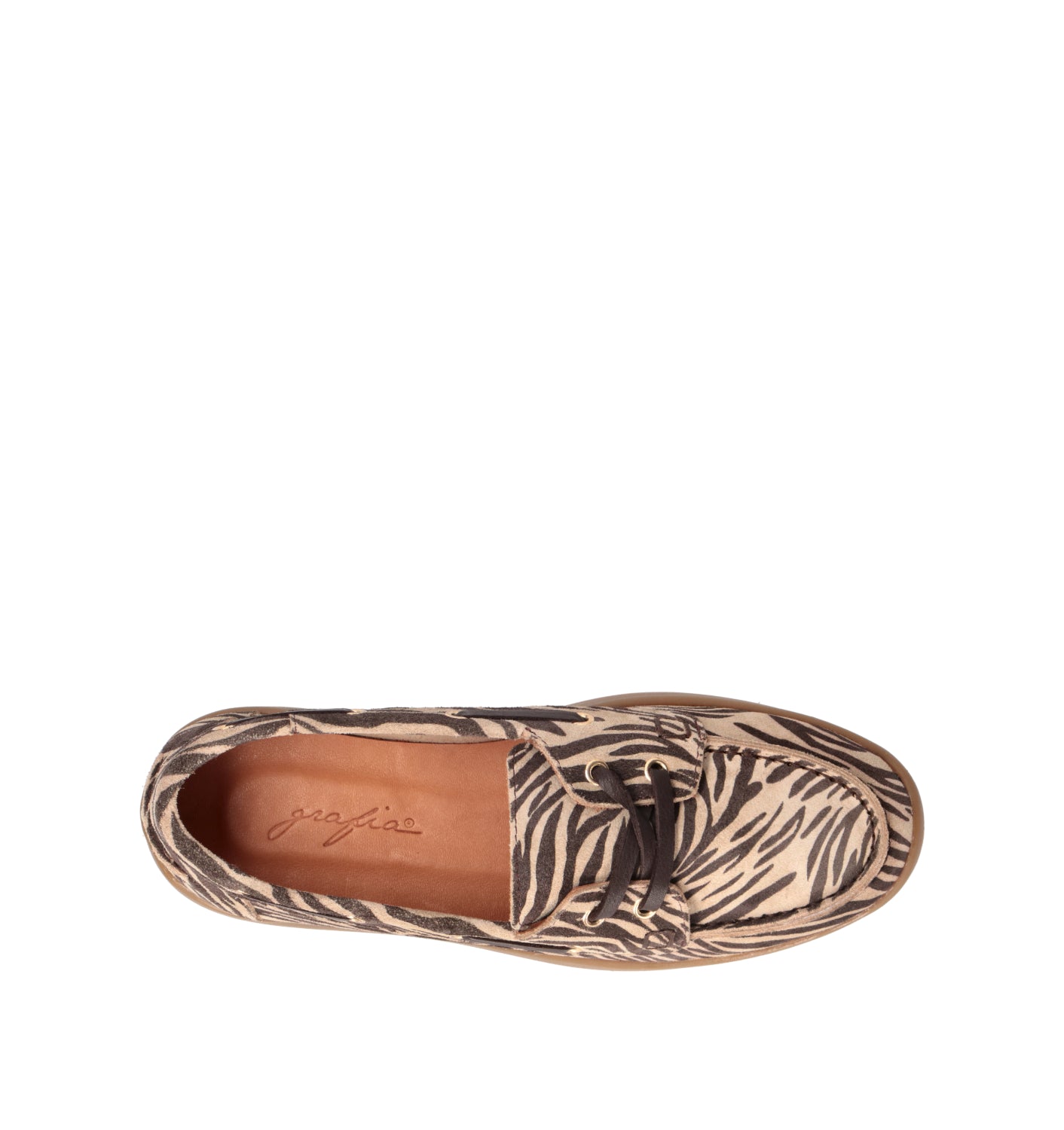 GRAFIA Scarpa barca donna bianca/marrone in suede