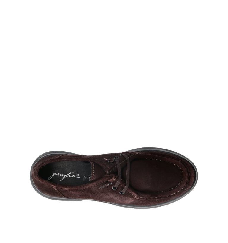 GRAFIA Stringata donna testa di moro in suede