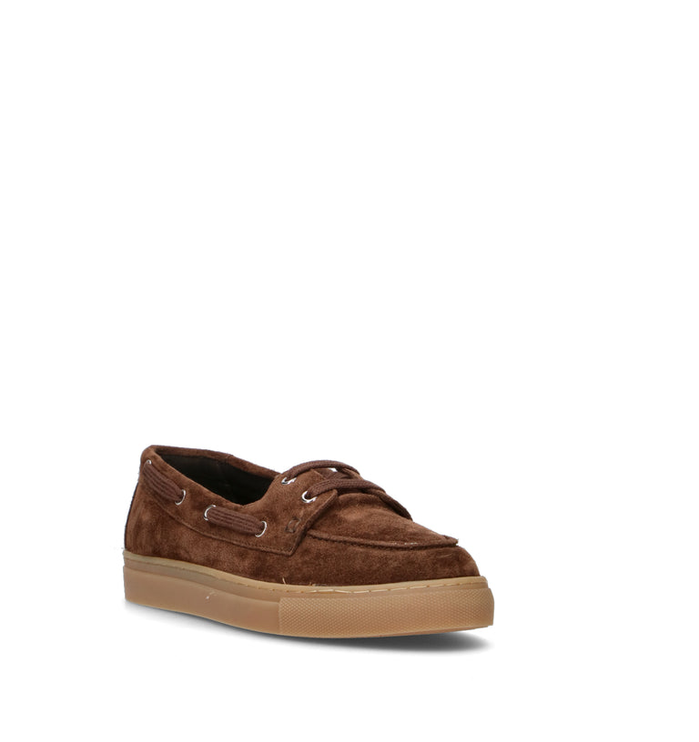 GRAFIA Scarpa barca uomo testa di moro in suede