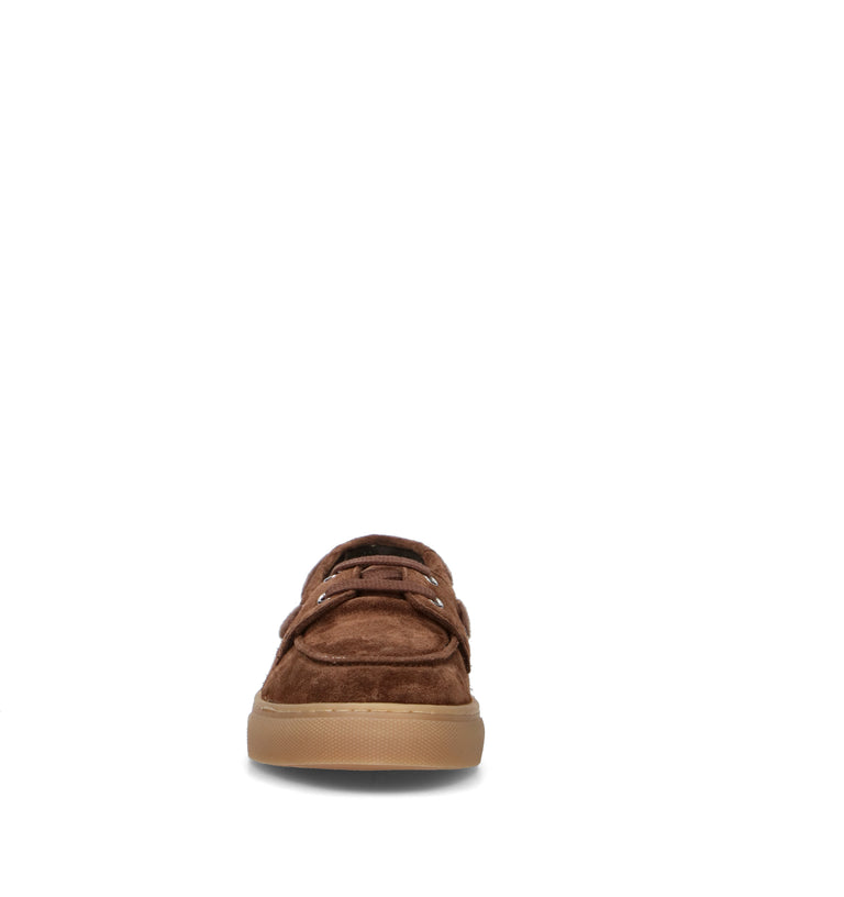 GRAFIA Scarpa barca uomo testa di moro in suede