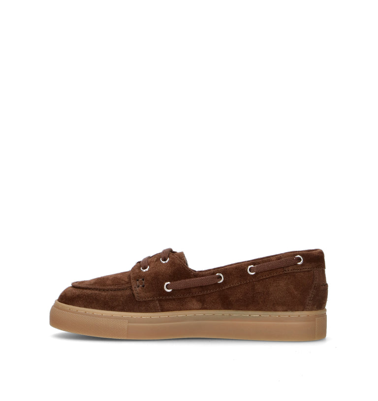 GRAFIA Scarpa barca uomo testa di moro in suede