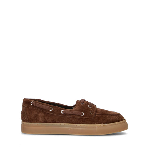 GRAFIA Scarpa barca uomo testa di moro in suede