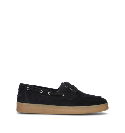 GRAFIA Scarpa barca uomo blu in suede