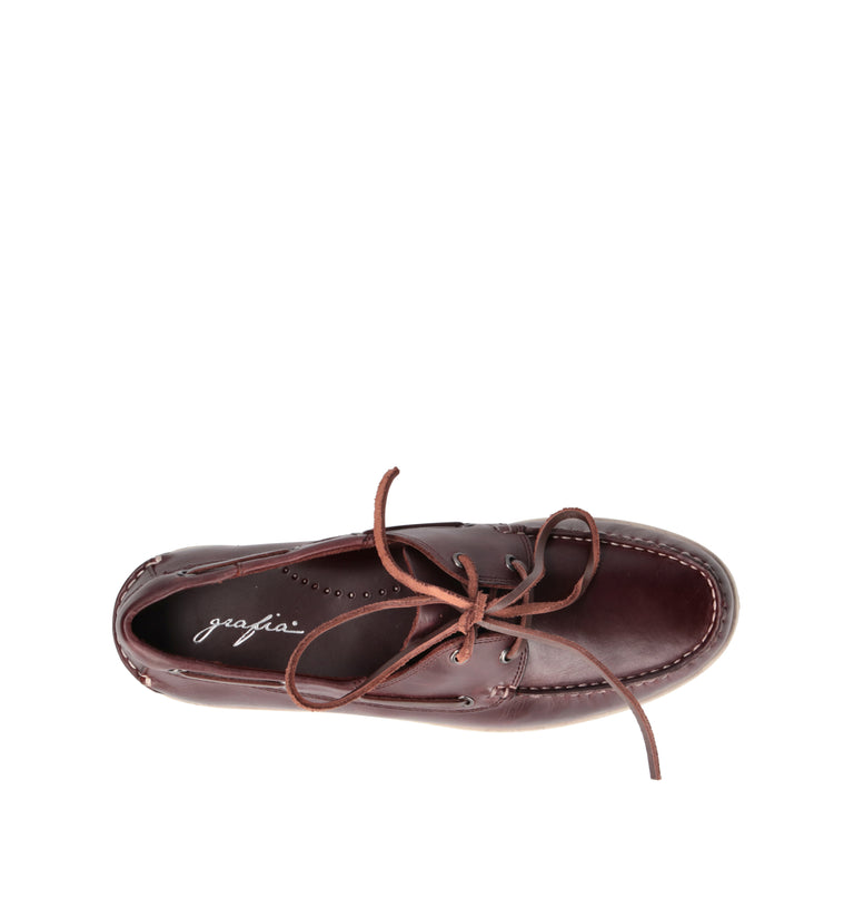 GRAFIA Scarpa barca uomo marrone in pelle