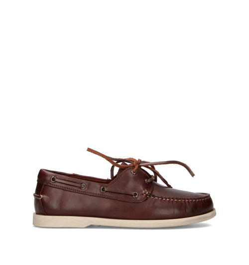GRAFIA Scarpa barca uomo marrone in pelle
