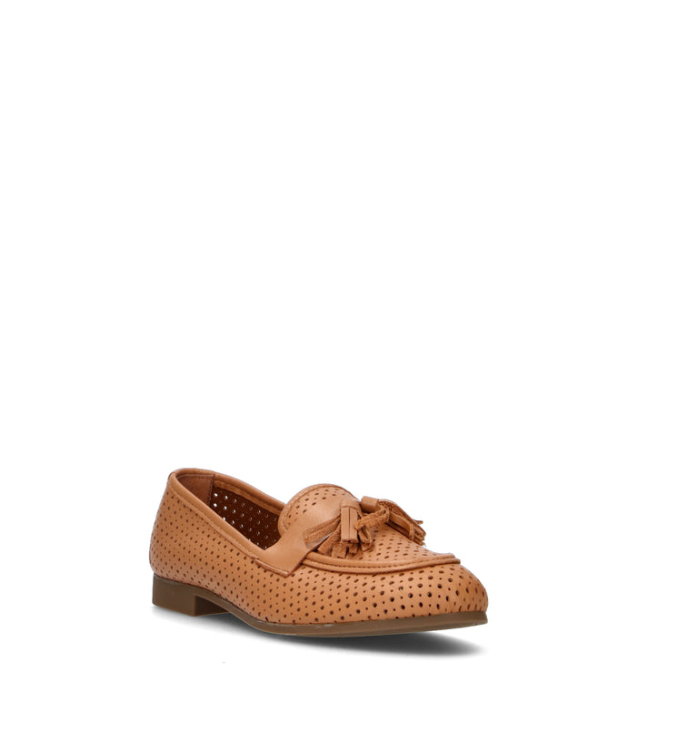 GRAFIA Mocassino donna tan in pelle