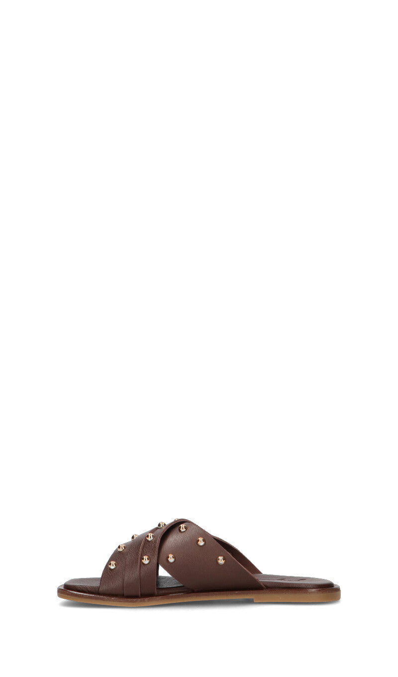 GRAFIA Ciabatta donna marrone in pelle
