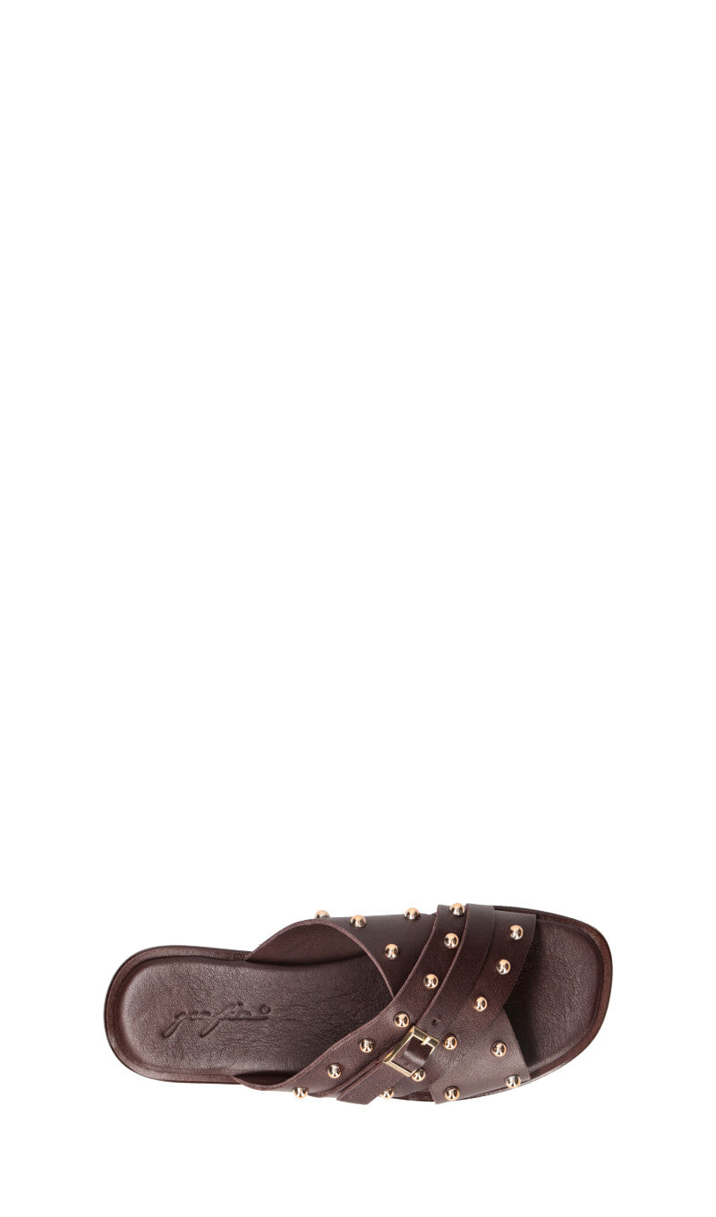 GRAFIA Ciabatta donna marrone in pelle
