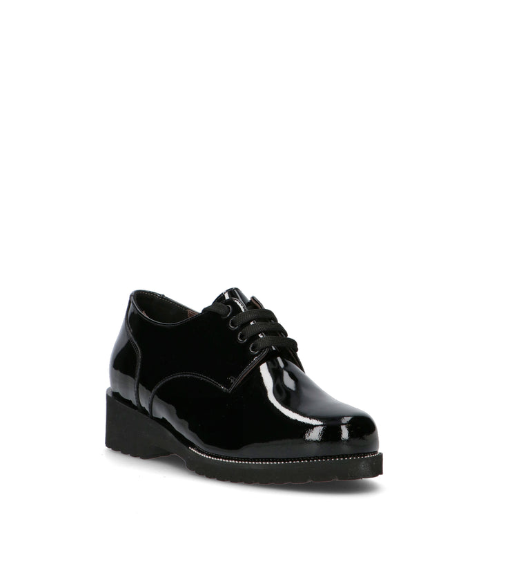 ELITE TOMASI Stringata donna nera in pelle