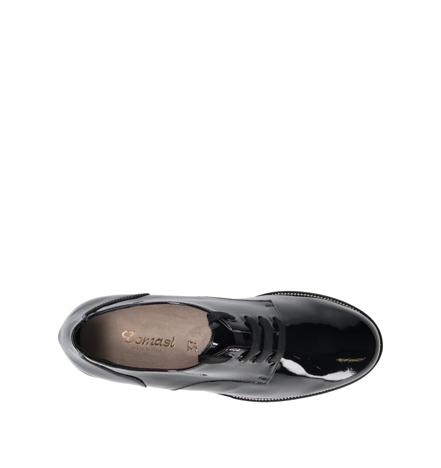 ELITE TOMASI Stringata donna nera in pelle