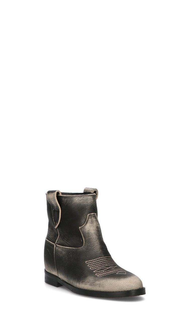 PHIL MELVIS Tronchetto donna nero in pelle