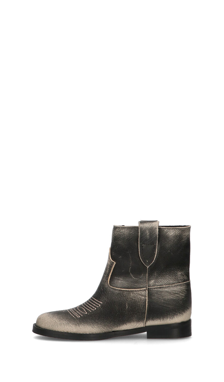 PHIL MELVIS Tronchetto donna nero in pelle