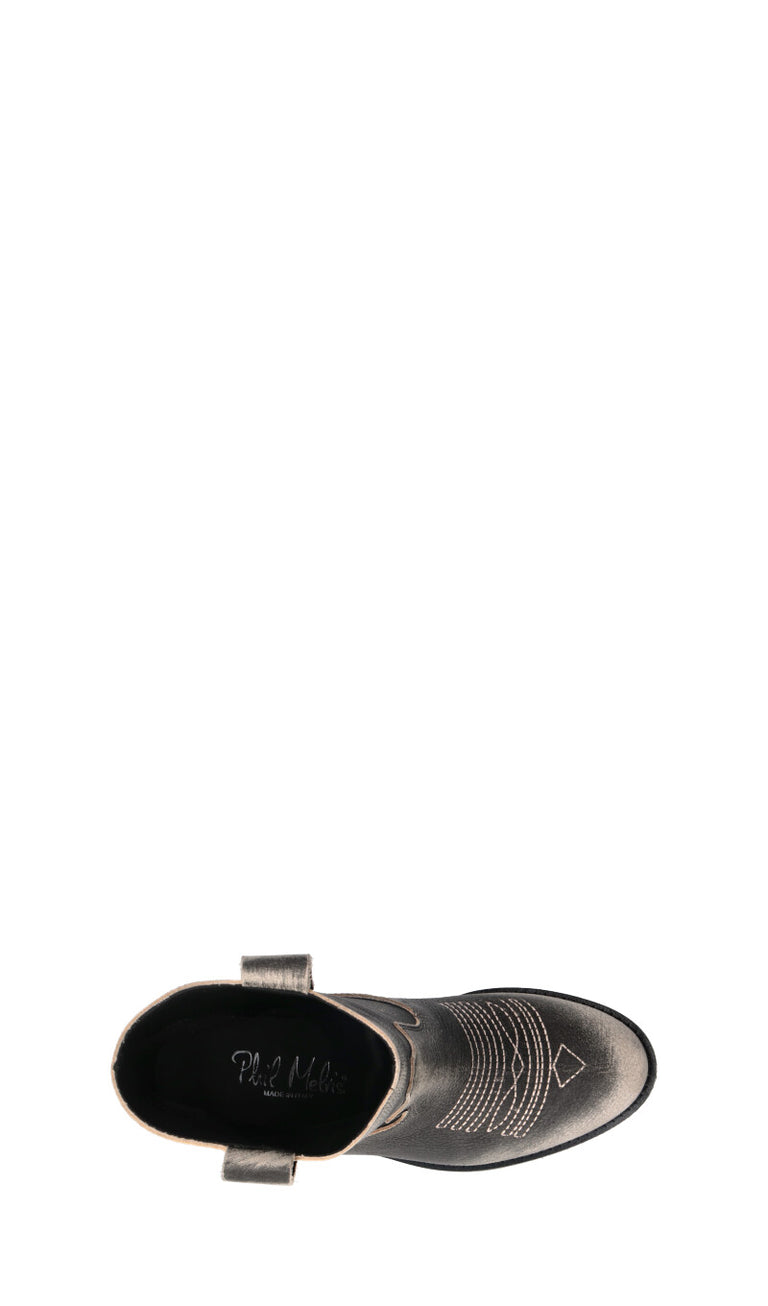 PHIL MELVIS Tronchetto donna nero in pelle