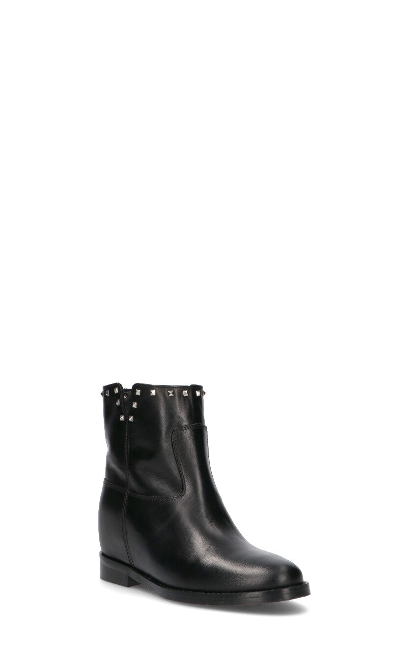 PHIL MELVIS Tronchetto donna nero in pelle